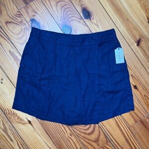 NWT St. John's Bay Linen Blend Skort Womens Plus Size 18 Navy Blue Casual Comfy